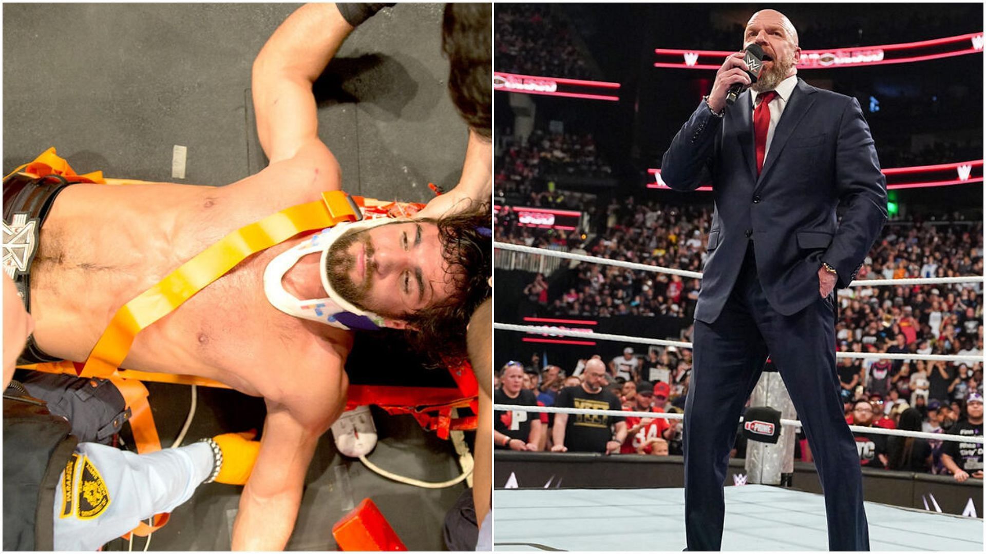 Seth Rollins (left), Triple H (right) [Images via: WWE.com]