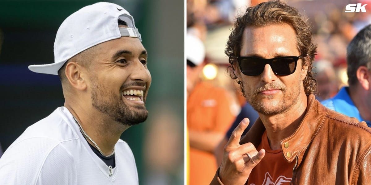 Nick Kyrgios (L) &amp; Matthew McConaughey (R) (Image source: GETTY)