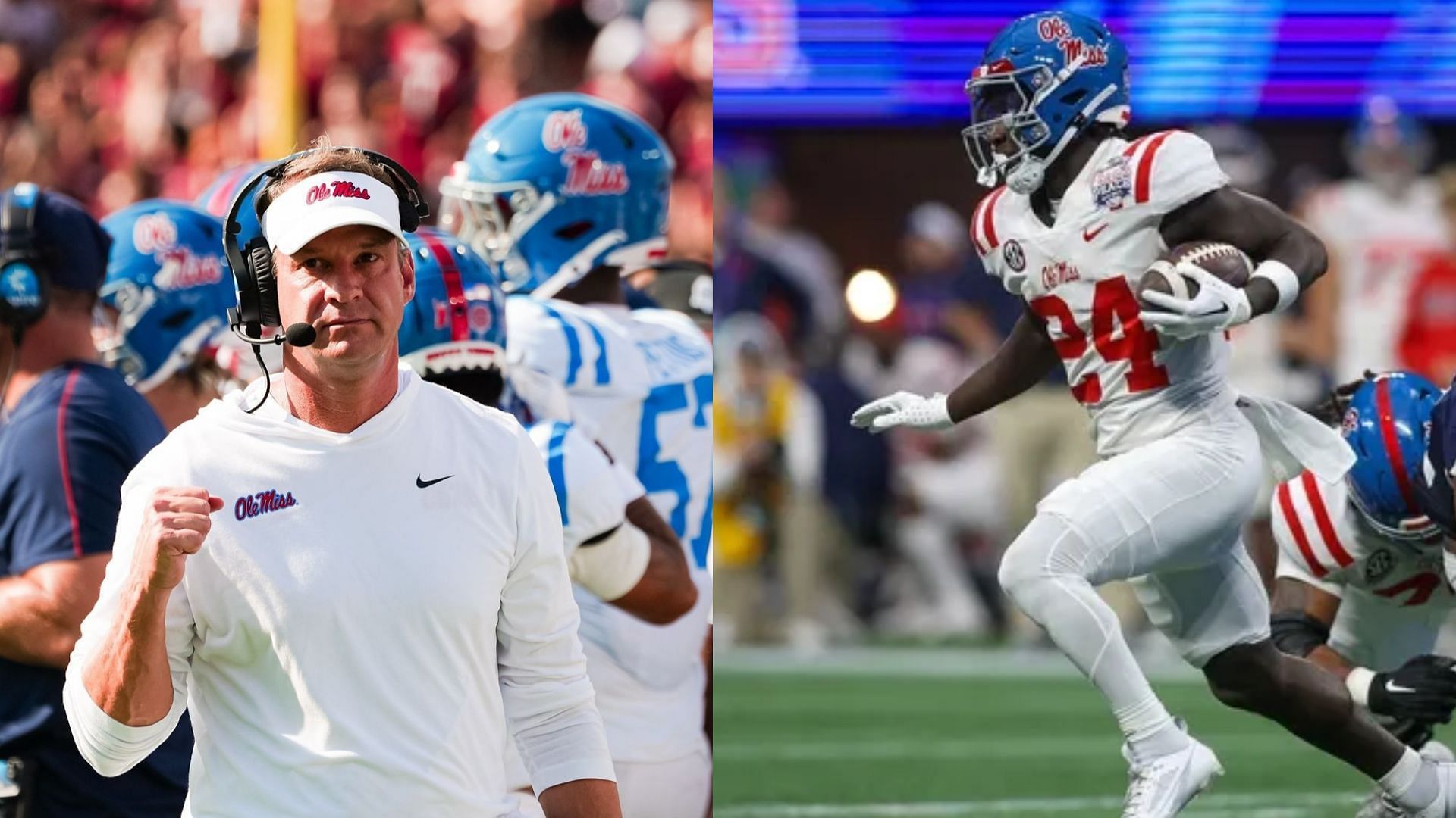 Coach Lane Kiffin &amp; Ulysses Bentley (Ole Miss