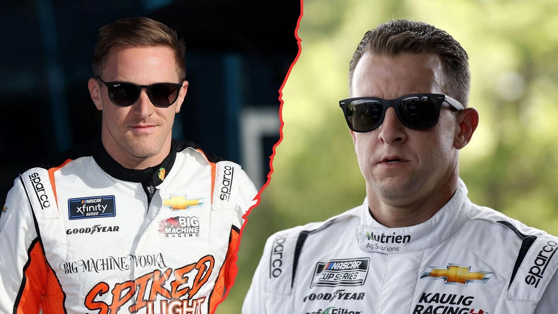 Parker Kligerman (L) reveals his sim racing conversation with AJ Allmendinger (R) (Image: Getty)