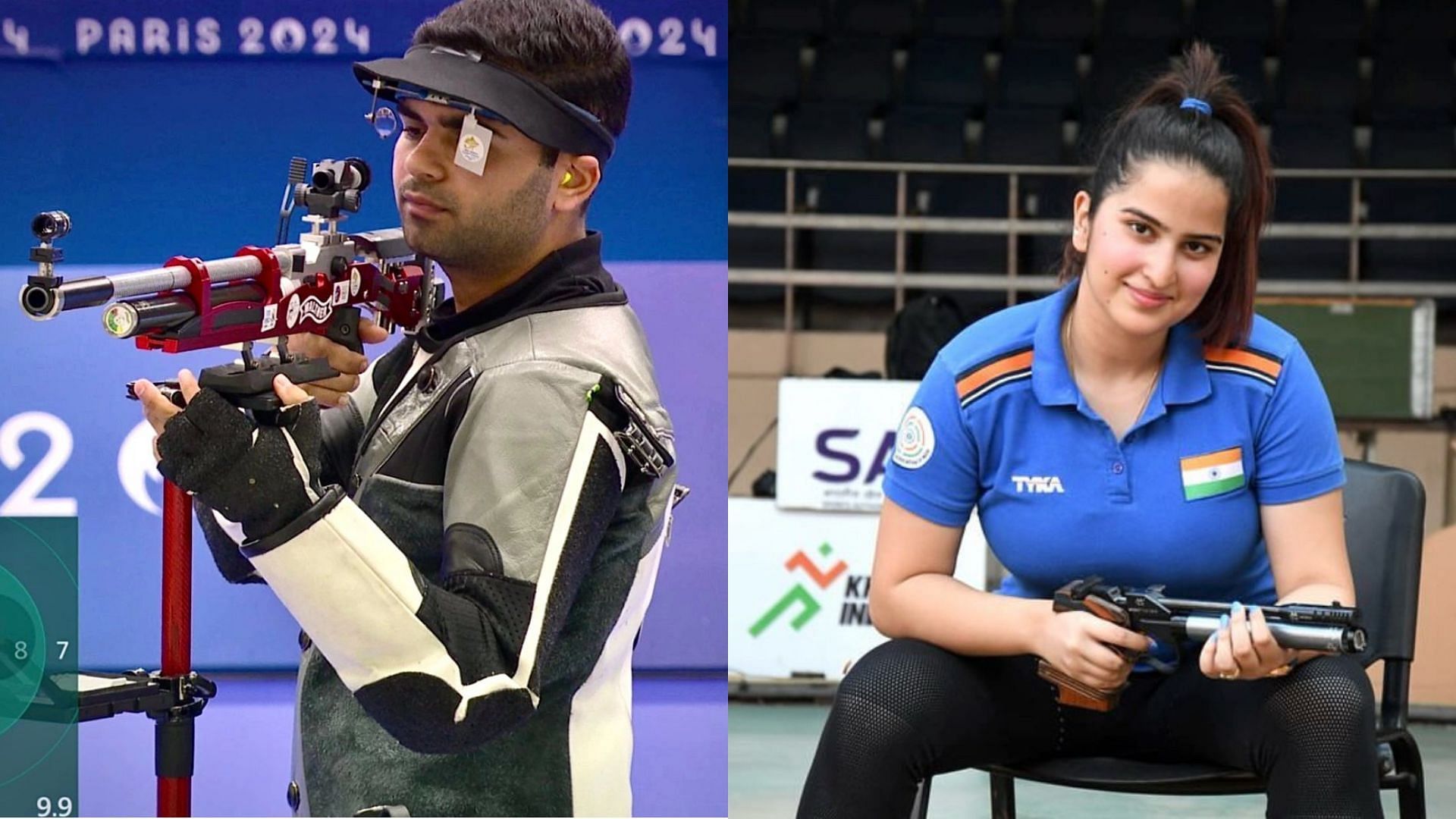 Arjun Babuta and Rhythm Sangwan are among the 23-member Indian contingent competing at the ISSF Shooting World Cup Final 2024. (Image credit: Arjun Babuta/IG and Rhythm Sangwan/IG)