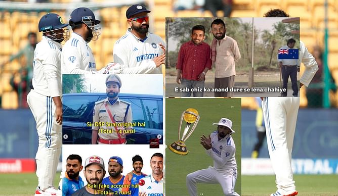 "India either plays like Australia or Uganda, there's nothing in between"- Top 10 funny memes as New Zealand dominate on Day 2 of 1st Test vs IND 2024