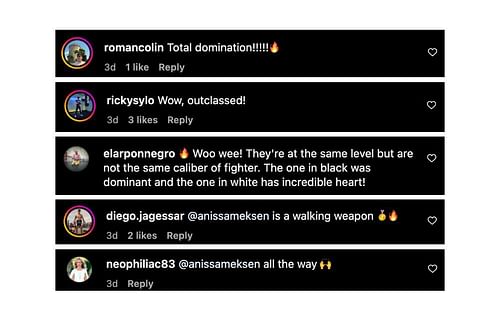 Screenshot of fans' comments. [ONE Championship/Instagram, screenshot]