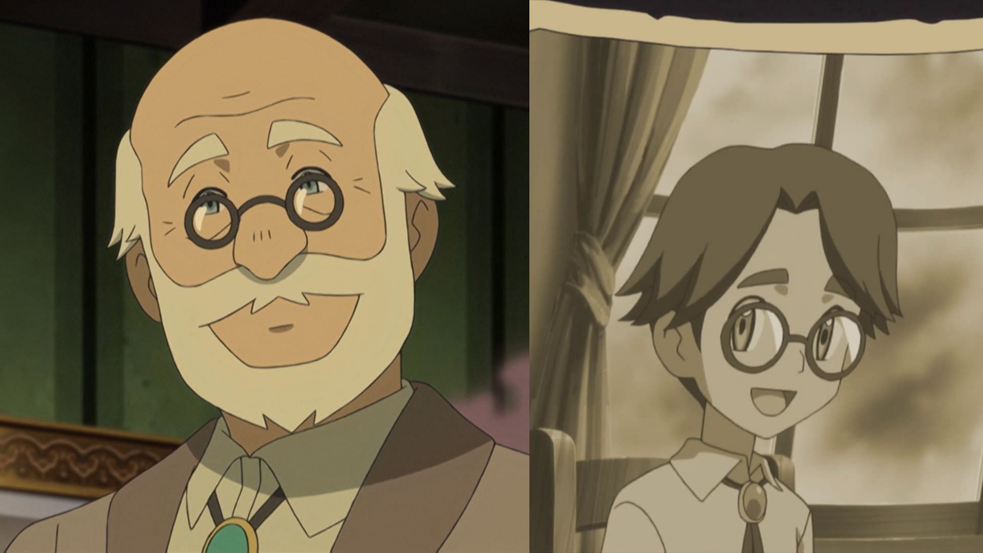 Lon and the picture of his younger self as seen in the anime (Image via The Pokemon Company)