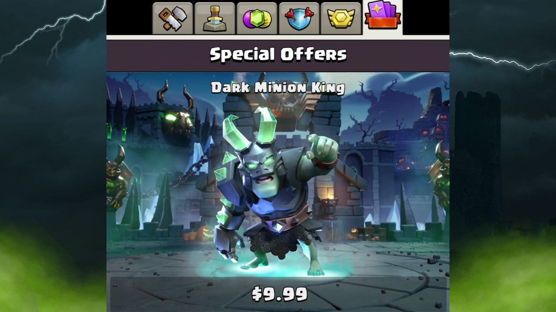 Clash of Clans Dark Minion King hero skin price (Image via Supercell)