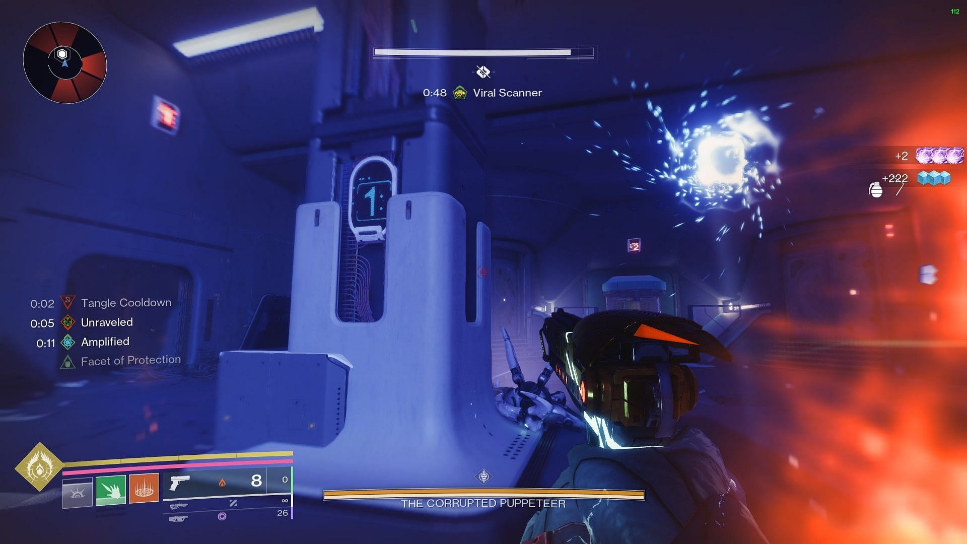 Blue number on the pillar of Destiny 2 Vesper&#039;s Host (Image via Bungie)