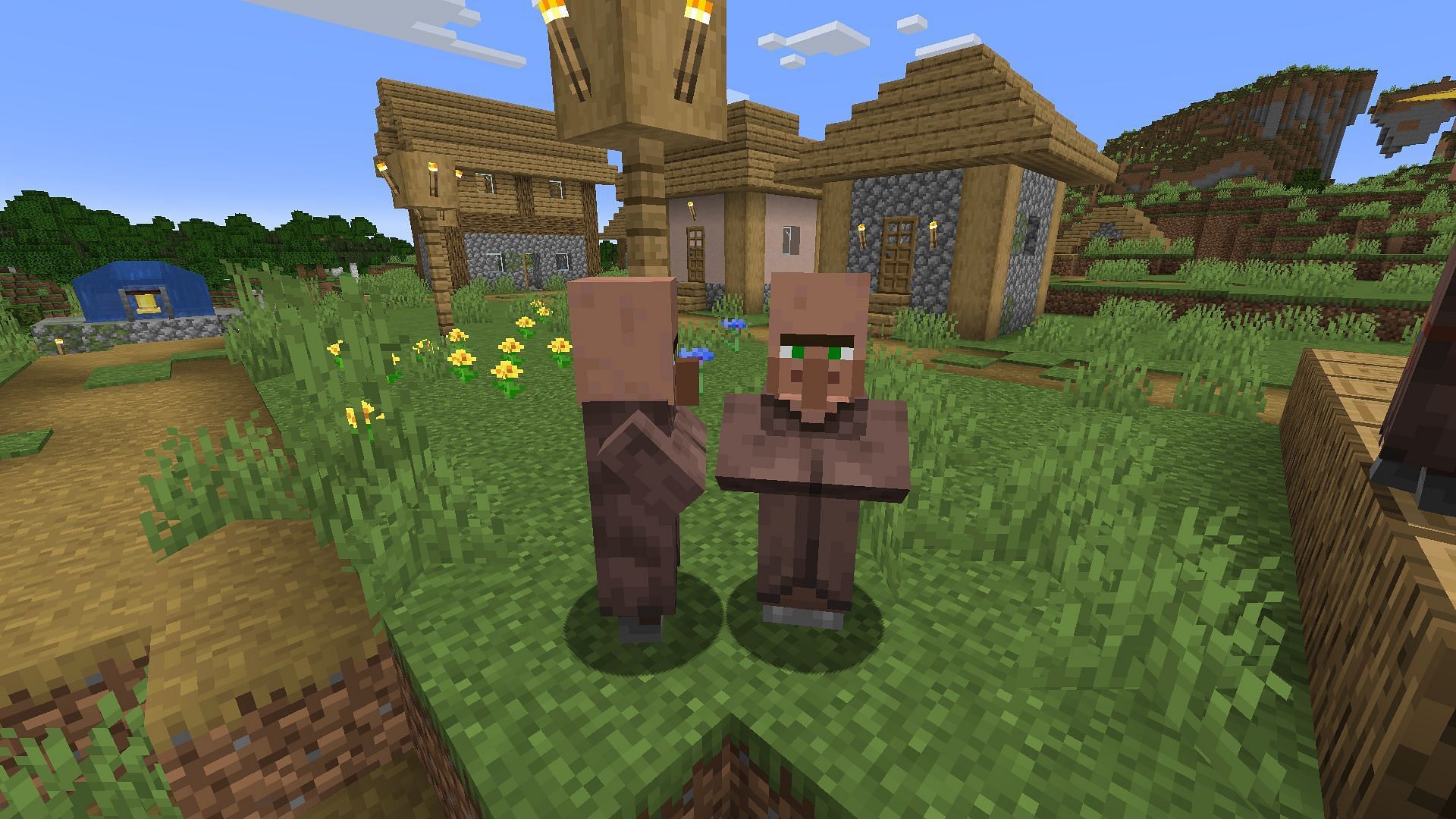 You can breed two Villagers to spawn a baby villager (Image via Mojang)