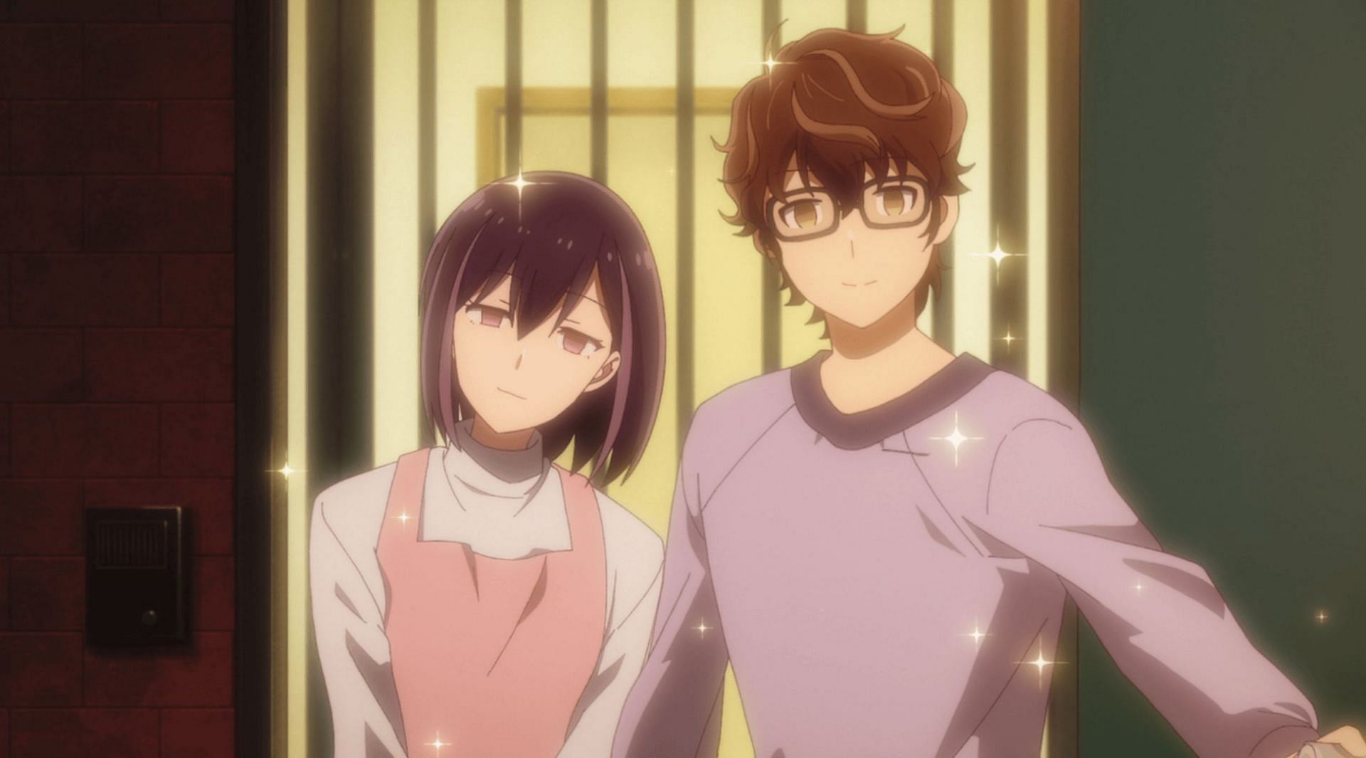 Takuya and Rika as seen in episode 2 of the anime (image via Ashi Productions)