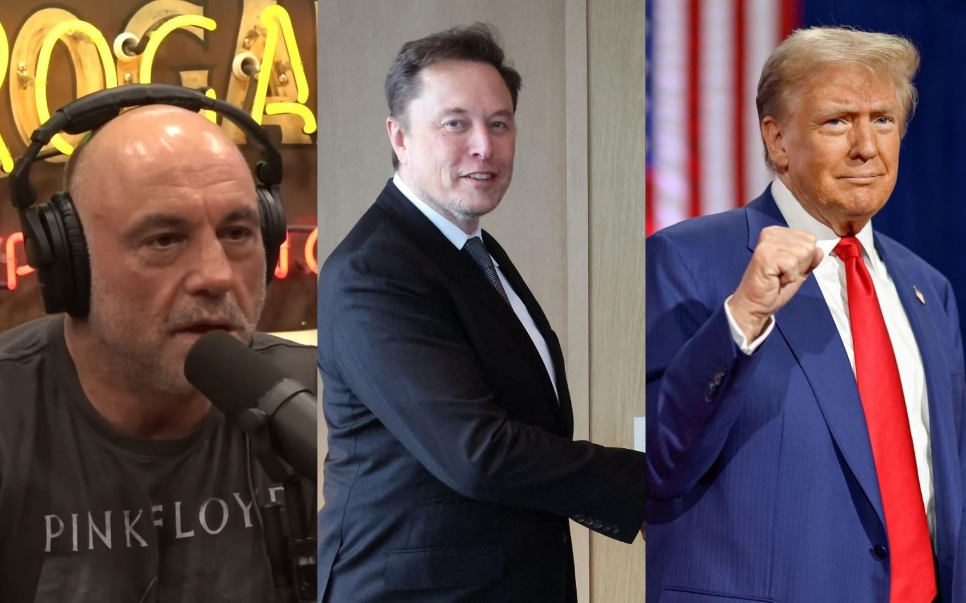 Joe Rogan (left) believes the US government is &quot;terrified&quot; of the alliance between Elon Musk (middle) and Donald Trump (right). [Image credit: Joe Rogan Experience on YouTube, @ElonMusk on X, @realdonaldtrump on Instagram]