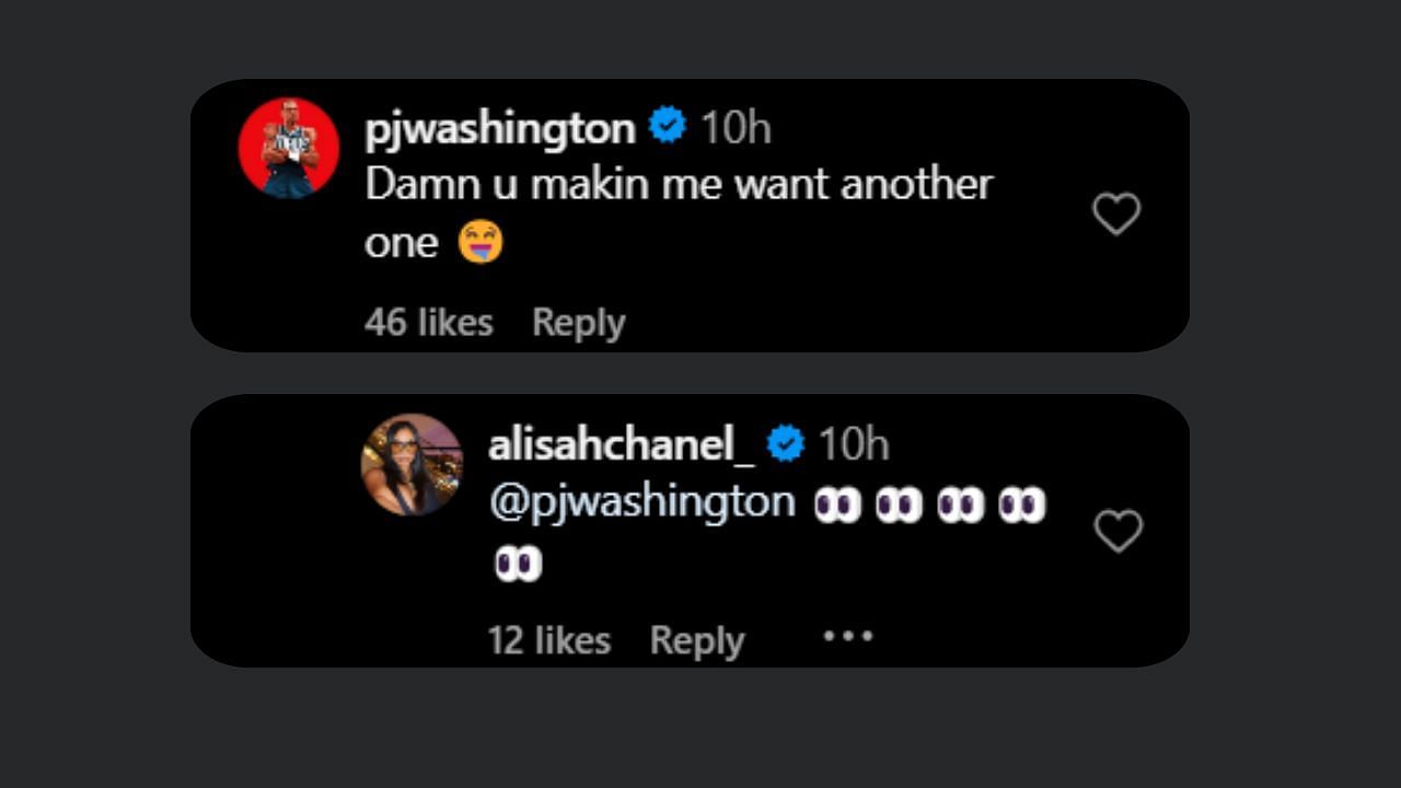 Washington reacts to Chanel&#039;s post (Image: @alisahchanel_ IG)