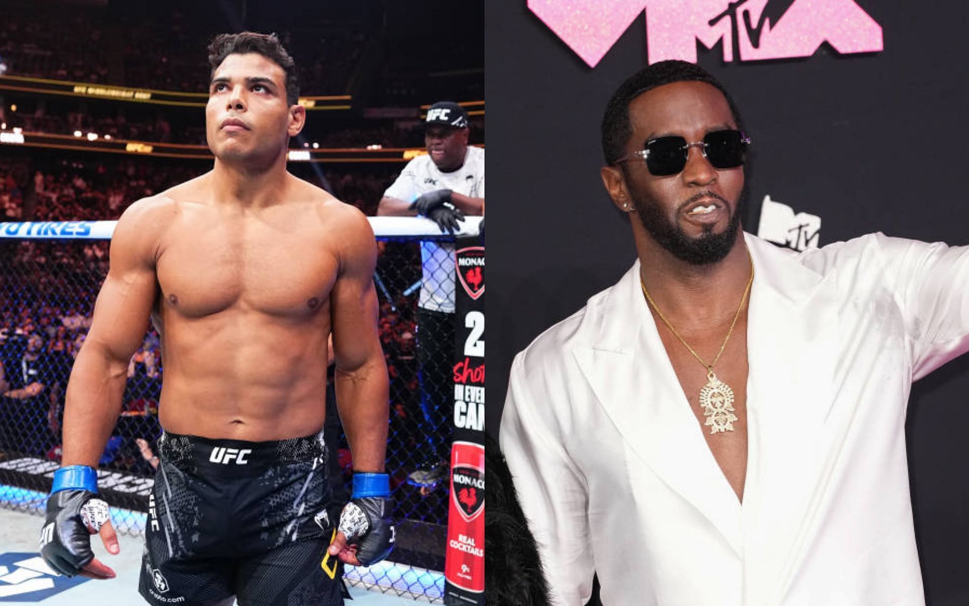 Paulo Costa (left) asks about Diddy (right) parties [Image credits: Getty Images]