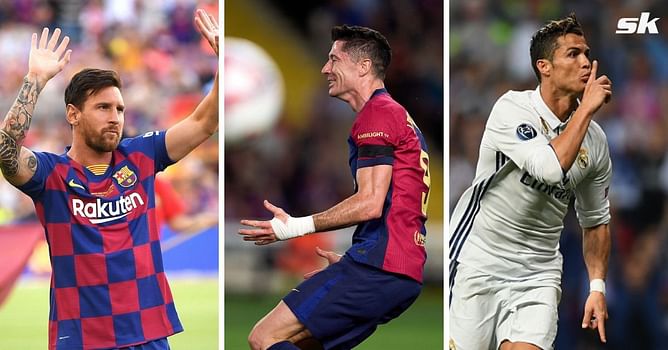Robert Lewandowski joins an elite list headlined by Lionel Messi and Cristiano Ronaldo after his brace in Barcelona's win over Sevilla