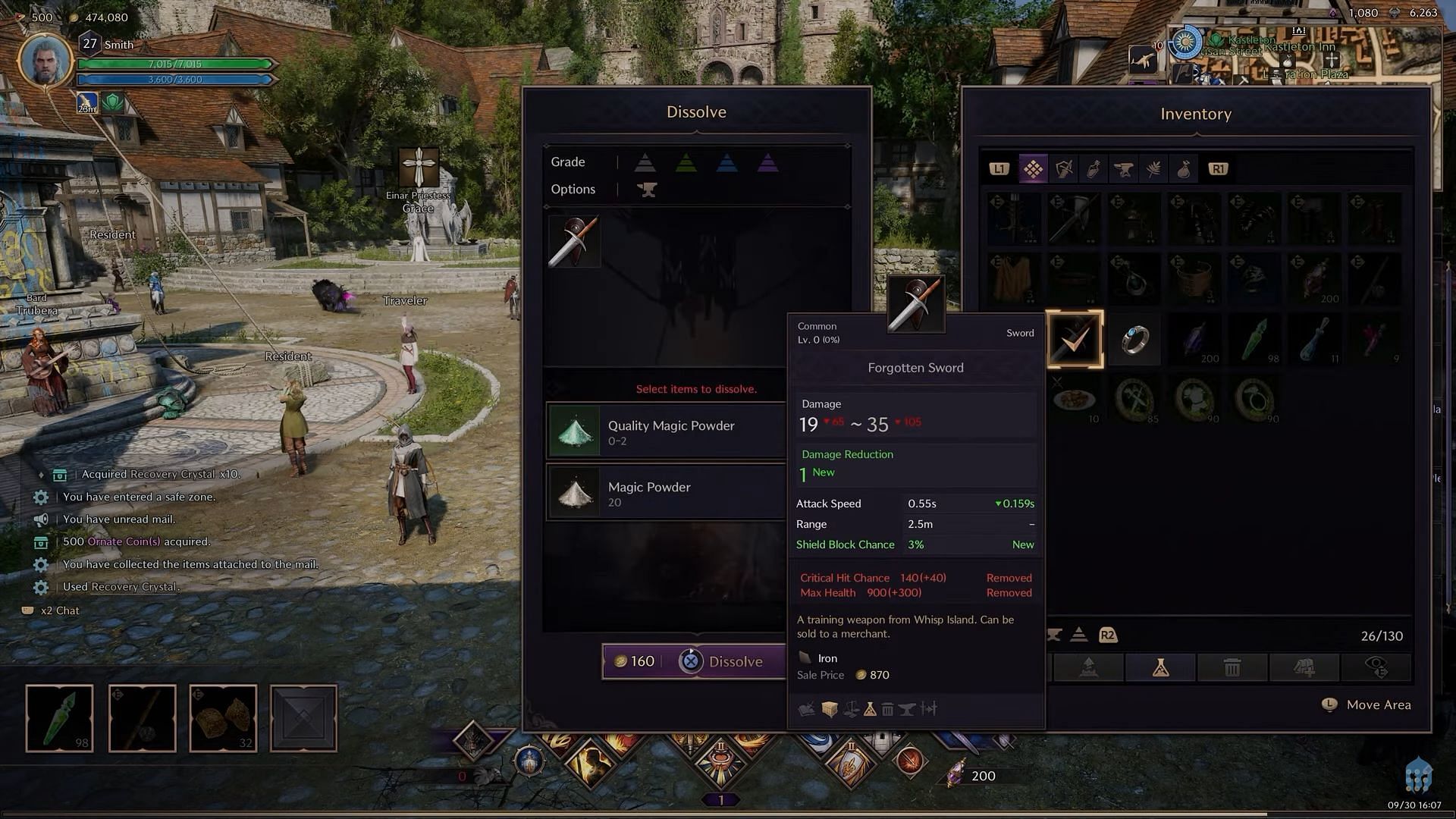 Dissolving equipment can get you important crafting materials (Image via NCSoft | YouTube/@Gamers Heroes)