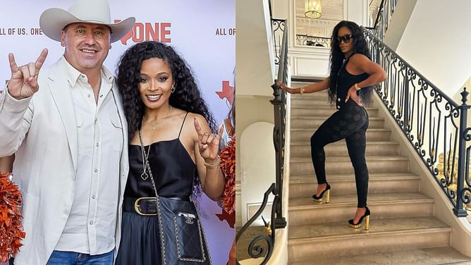 In pics: Steve Sarkisian's wife Loreal Sarkisian reveals 'fashion fact' in latest all-black catsuit snaps