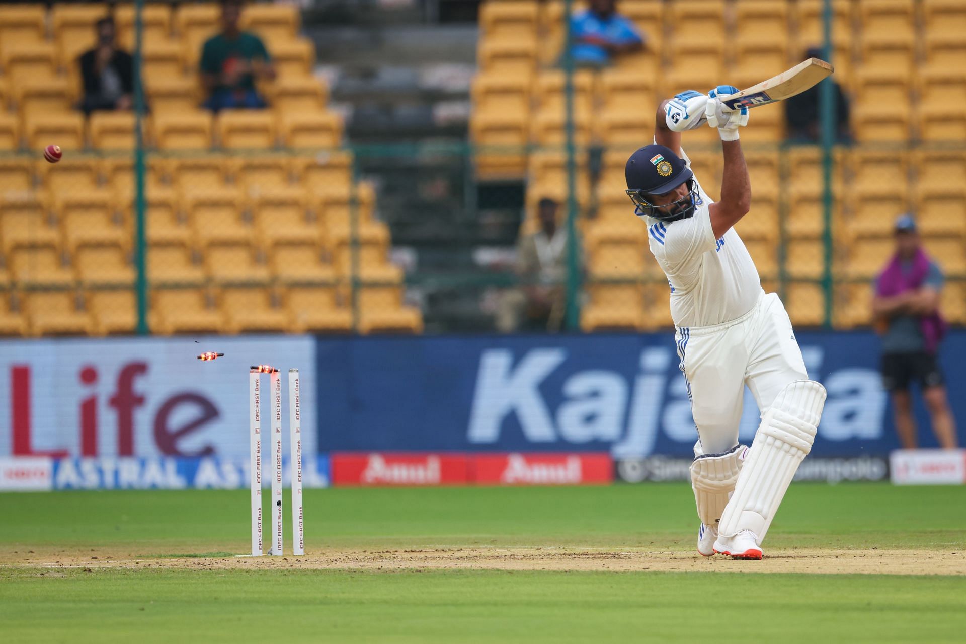 India's first-innings total of 46 is their lowest score at home. [P/C: Getty]