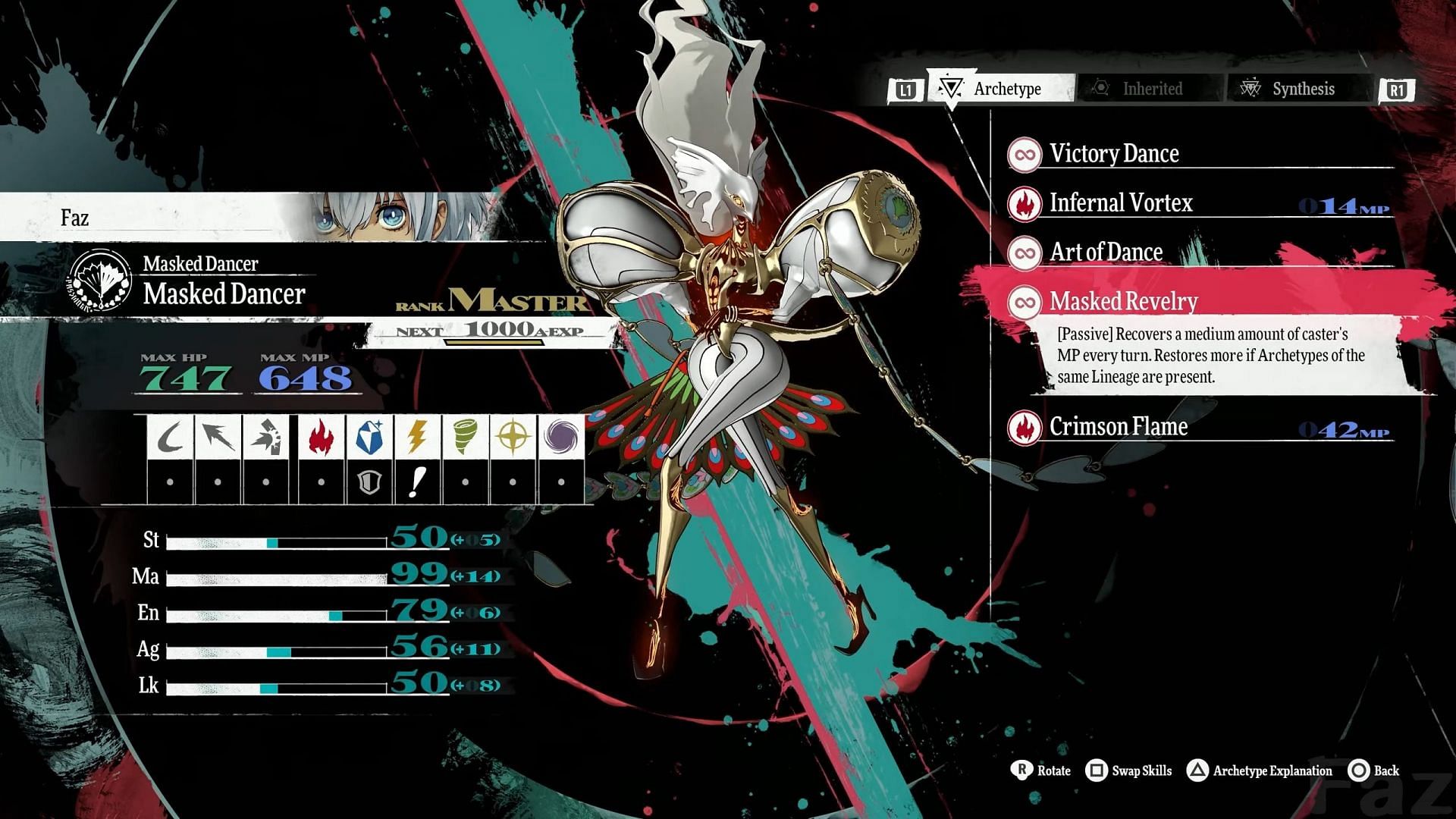 The Dancer's abilities (Image via Atlus)