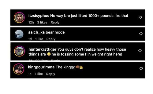 Screenshot of fans' comments. [ONE Championship/Instagram, screenshot]