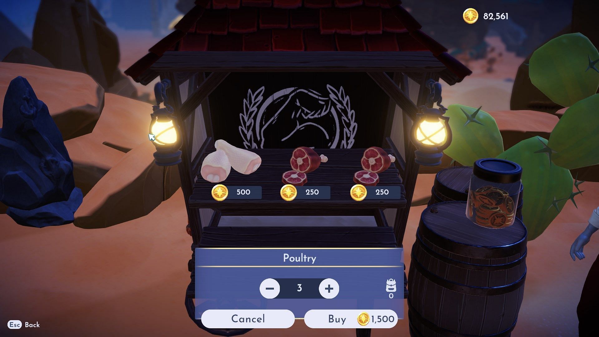 Purchase Poultry from Gaston's stall. (Image via Gameloft)