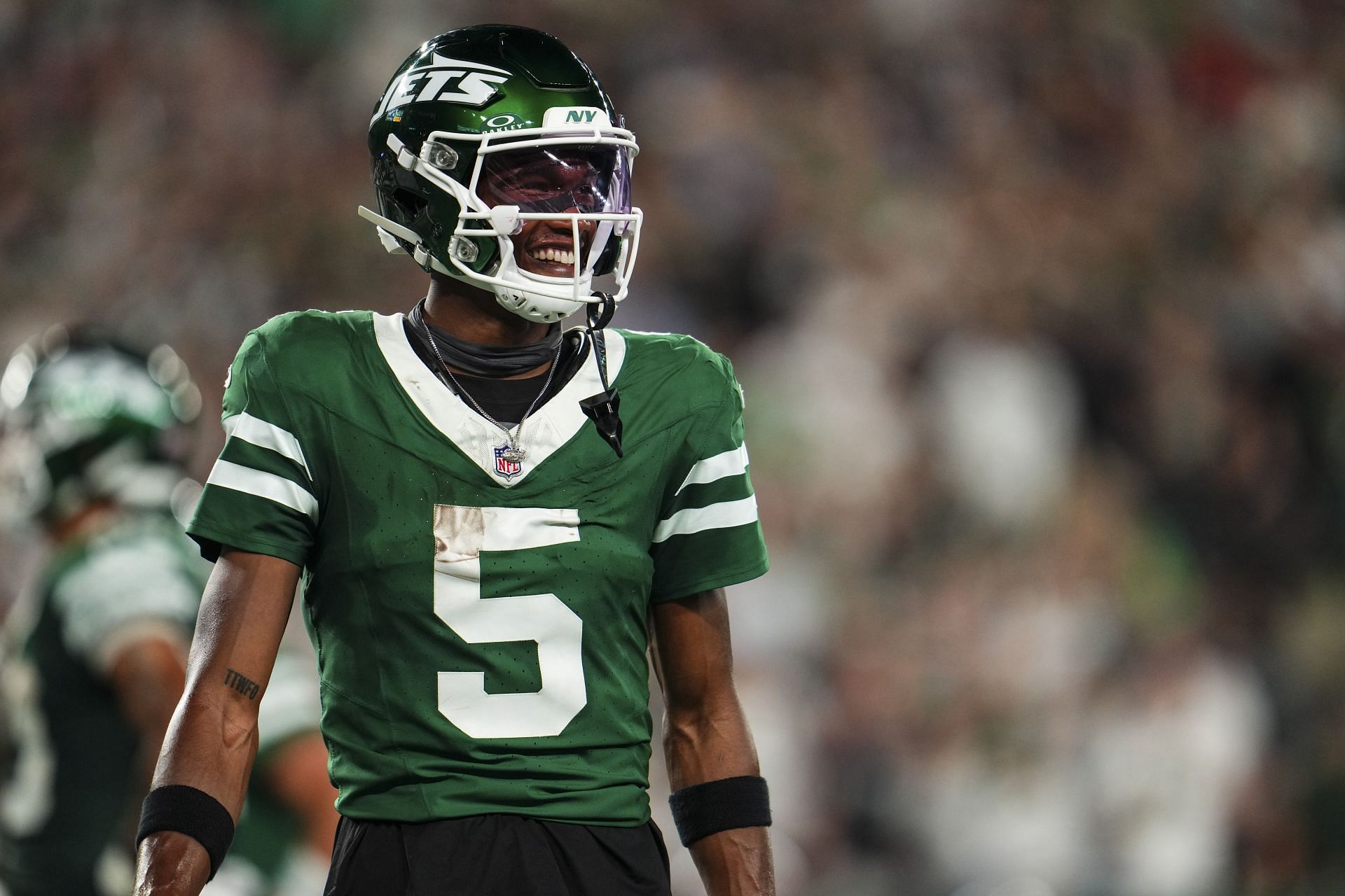 Garrett Wilson at New England Patriots v New York Jets - Source: Getty