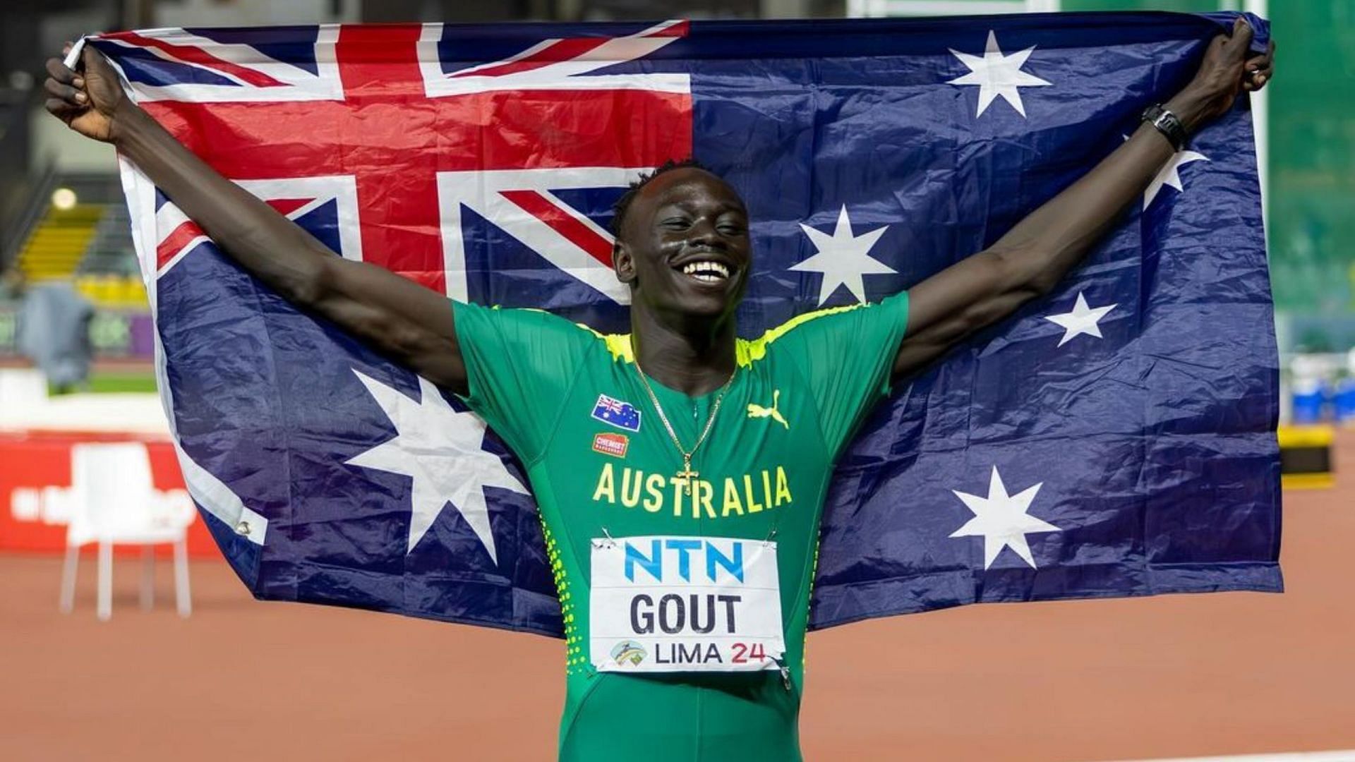 Gout Gout at the World U20 Athletics Championships [Image Source : Athletics Australia and Gout Gout&#039;s Instagram]