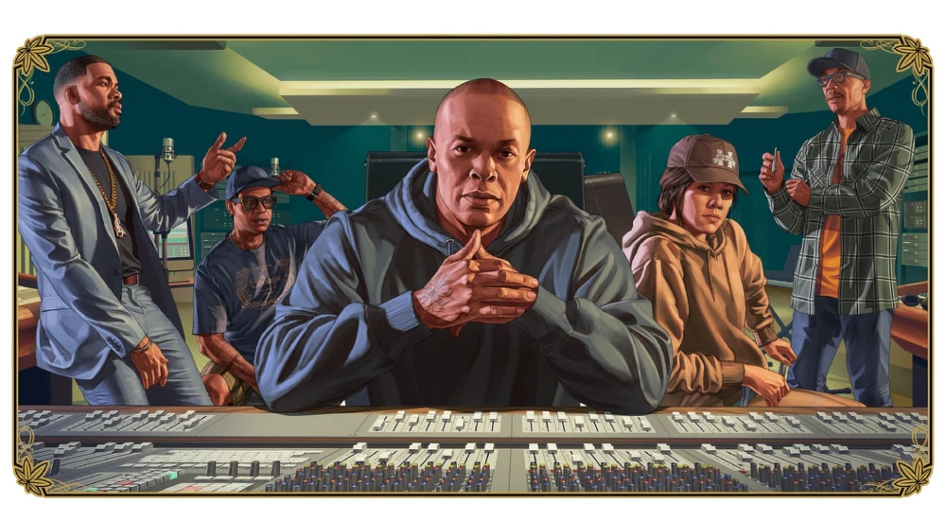 A promotional image for The Dr. Dre VIP Contract in Grand Theft Auto 5 Online (Image via Rockstar Games)