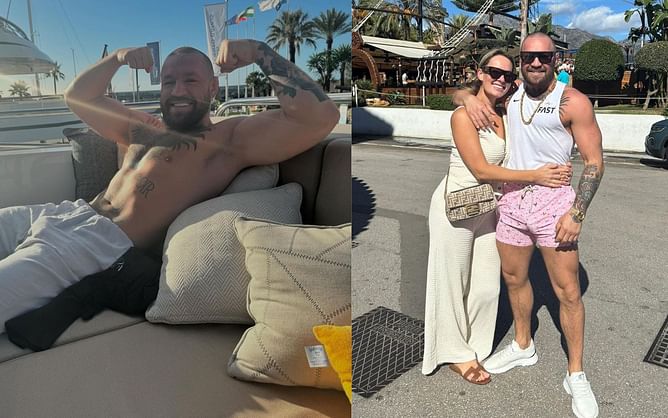 Photos: Conor McGregor spotted aboard $9.75M luxury yacht in Spain while vacationing with fiancee Dee Devlin and kids
