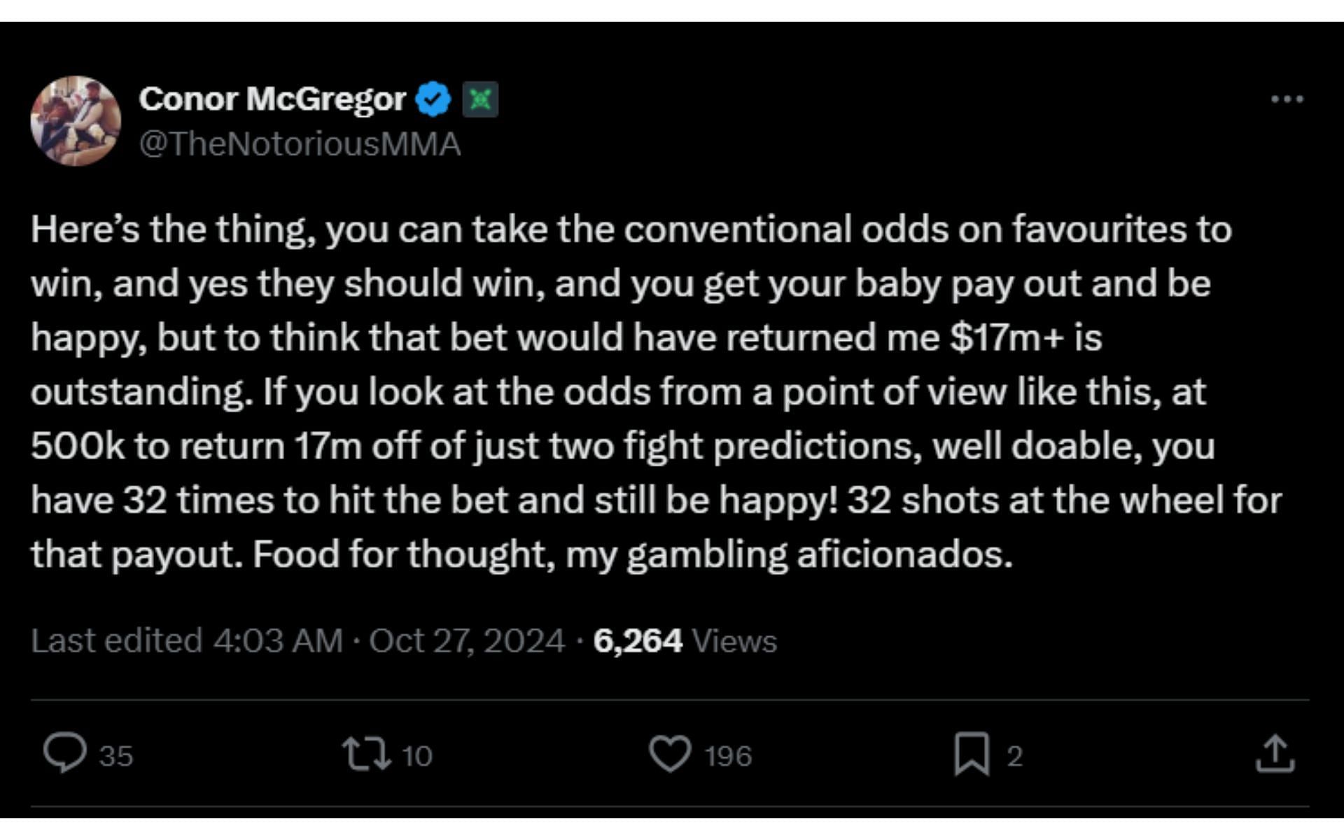 Screenshots courtesy: @TheNotoriousMMA on X