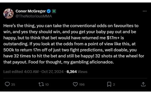 Screenshots courtesy: @TheNotoriousMMA on X