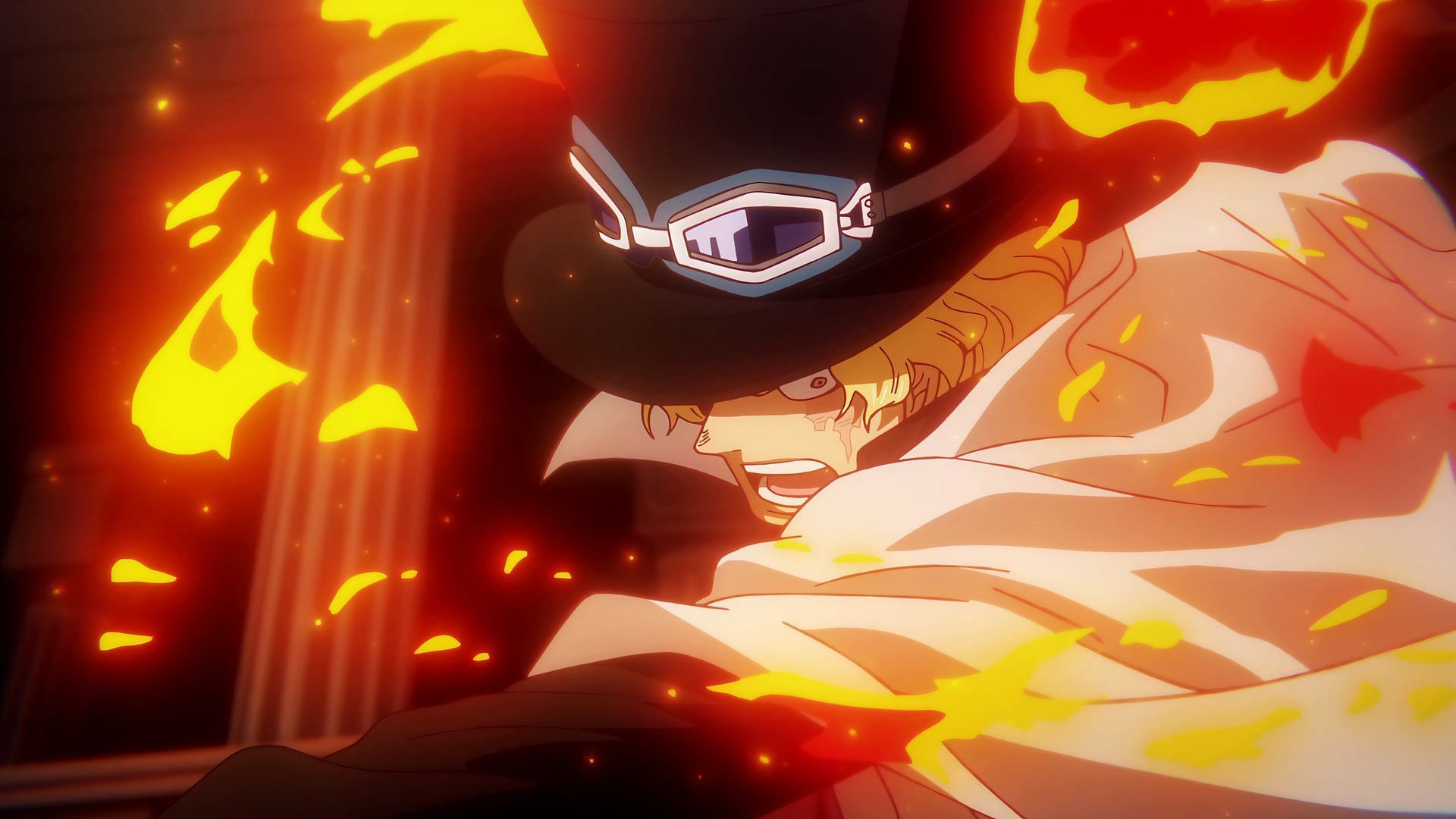 Sabo using the Flame-Flame Fruit (Image via Toei Animation)