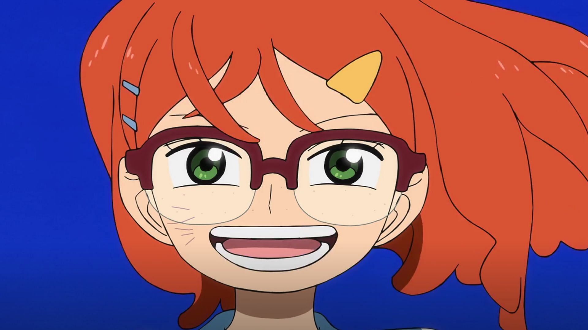 The young girls dons her glasses at the end, becoming her own person at the end of One Piece Fan Letter (Image via Toei)