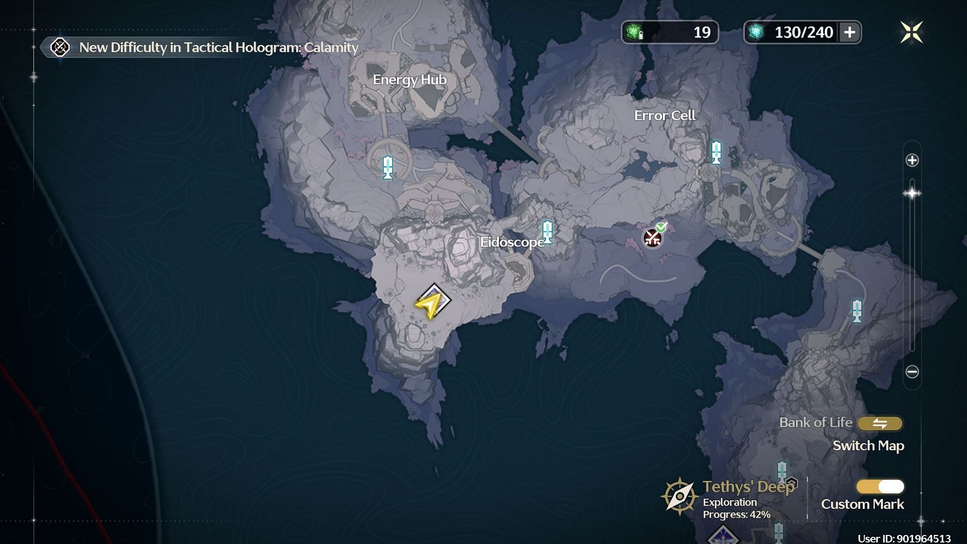 The enemy&#039;s location on the map (Image via Kuro Games)