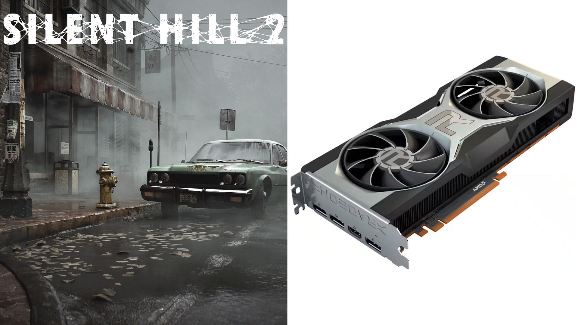 Silent Hill 2 plays quite well on the RX 6700 XT and RX 6750 XT with a few tweaks (Image via KONAMI and AMD)