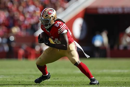 Jordan Mason during Kansas City Chiefs vs. San Francisco 49ers (Source: Getty)