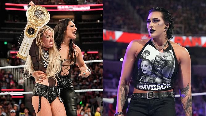 Raquel Rodriguez reacts after leaving Rhea Ripley in a bloody mess on WWE NXT