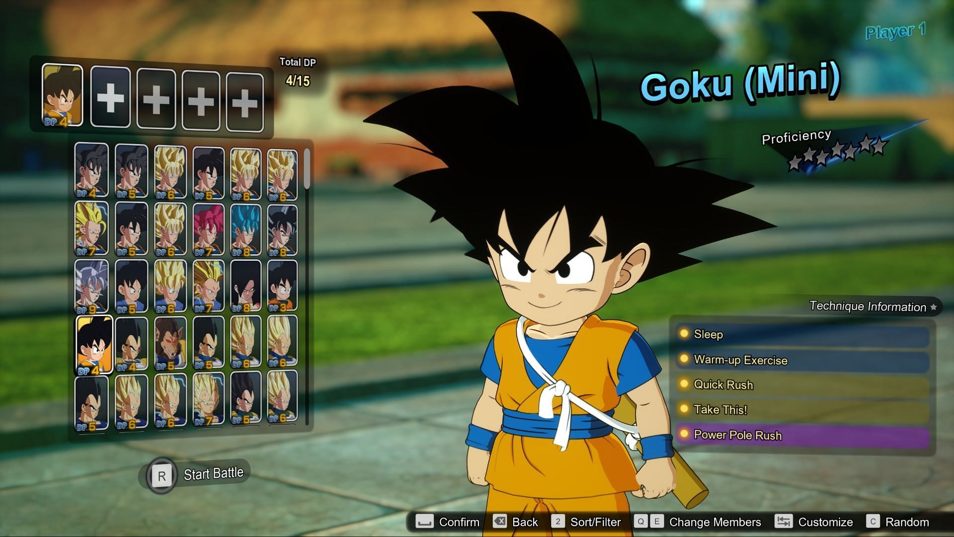 Goku (Mini) is so much fun to use - and is the only character with Japanese voice lines. (Image via Bandai Namco)