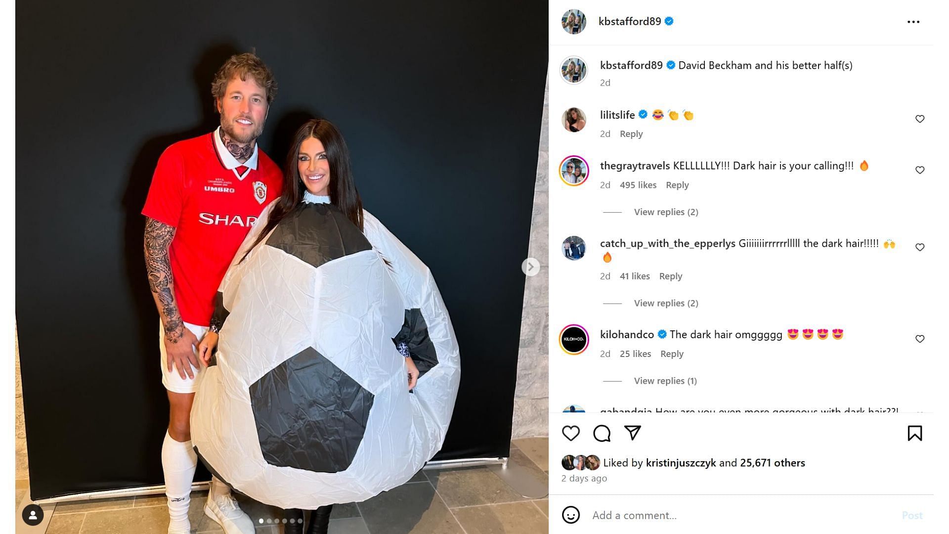 Matthew Stafford&#039;s wife Kelly shares snaps from their 2024 Halloween celebrations [Image credit: @kbstafford89 IG]