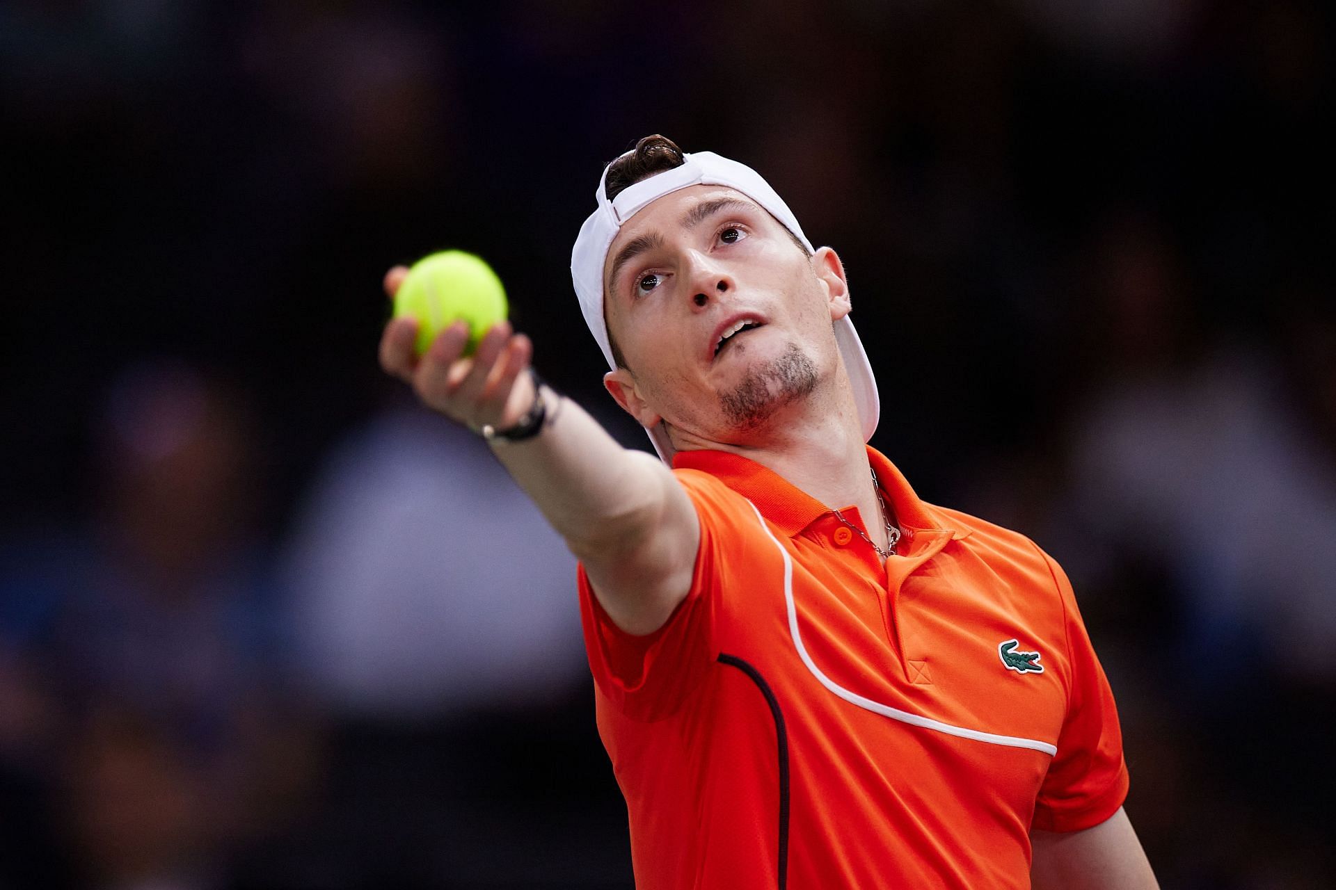 Ugo Humbert in action at the 2024 Rolex Paris Masters (Picture: Getty)