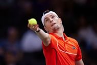 Ugo Humbert in action at the 2024 Rolex Paris Masters (Picture: Getty)