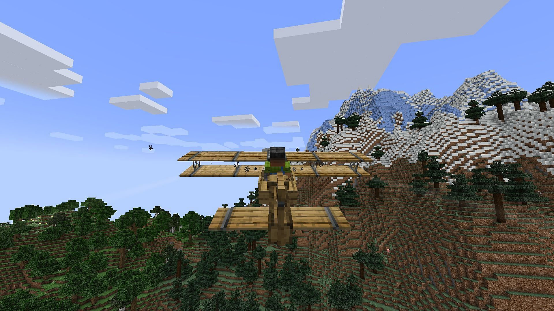 This is one of the best Minecraft mods if you wish to take to the skies (Image via Mojang Studios/Luke100000)