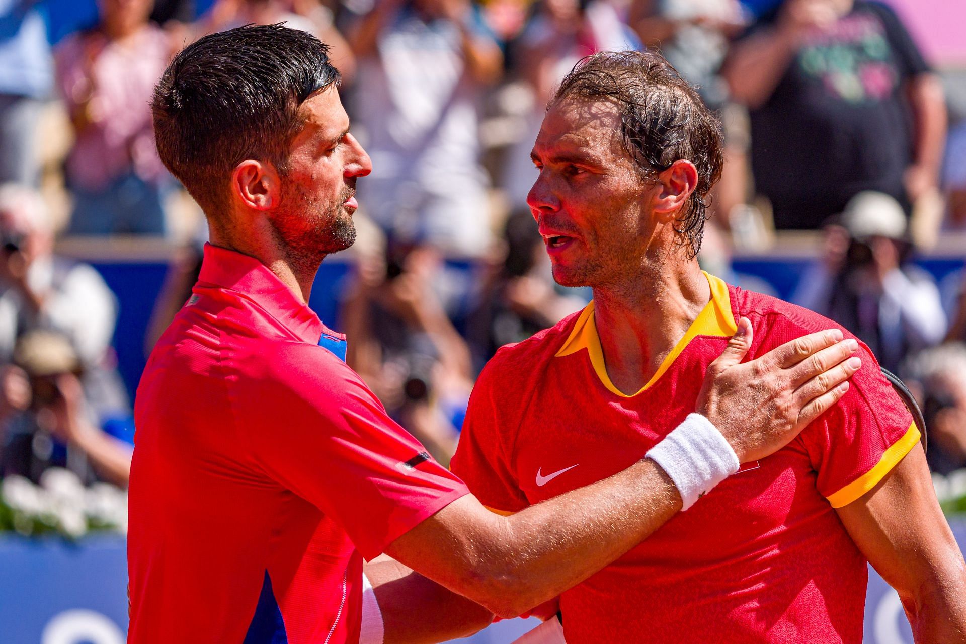 Novak Djokovic and Rafael Nadal during the 2024 Paris Olympics (Image source: Getty)