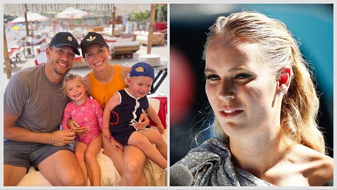 Caroline Wozniacki gushes over her "handsome" son James and "sassy little" daughter Olivia as the family delight in a fun day out