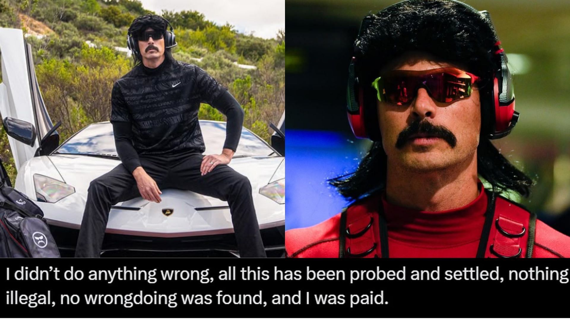 DrDisrespect claimed to have done nothing wrong after the allegations (Images via @drdisrespect/Instagram, X)