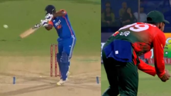 [Watch] Sanju Samson departs for just 10 runs after soft dismissal in 2nd IND vs BAN T20I