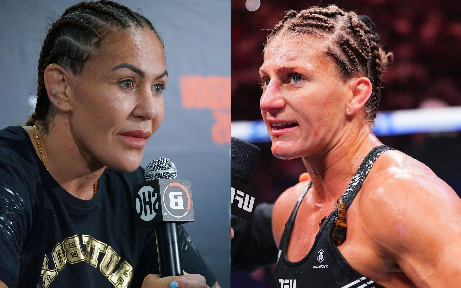 Cris Cyborg (left) speaks about Kayla Harrison (right) [Image courtesy: Getty]