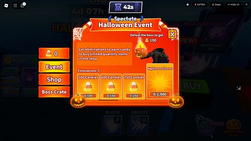 The Halloween Event screen (Image via Roblox)