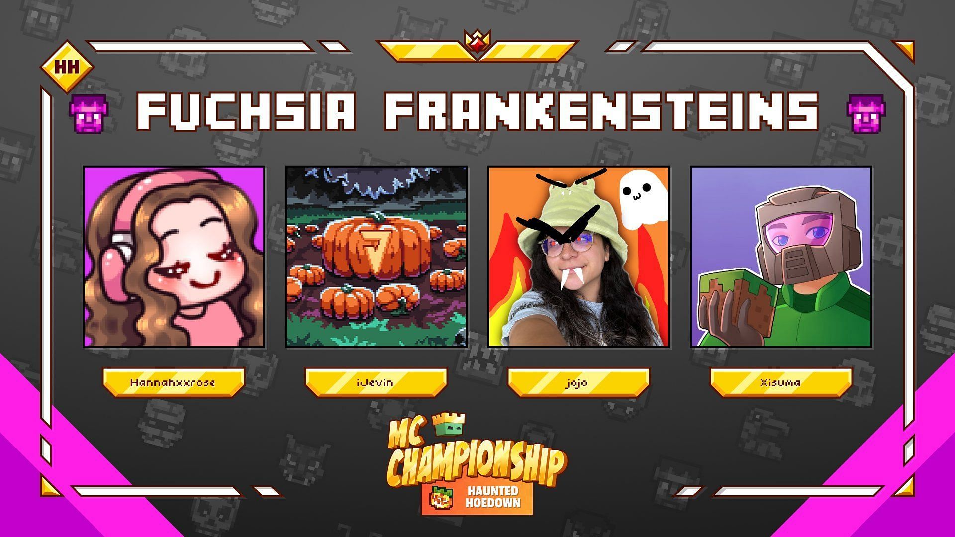 Fuchsia Frankensteins is the tenth team in Minecraft Championship (MCC) Haunted Hoedown (Image via MCChampionship_)