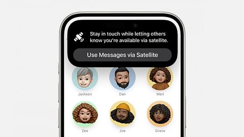 Satellite messaging on iPhone (Image via Apple)