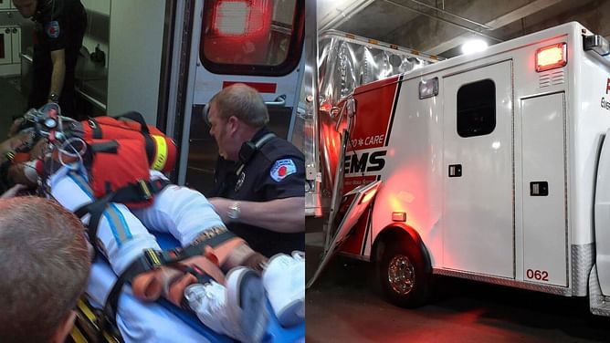 4-time champion was knocked out cold and was stretchered out of show; badly hurt after wrestler botched jump - Reports