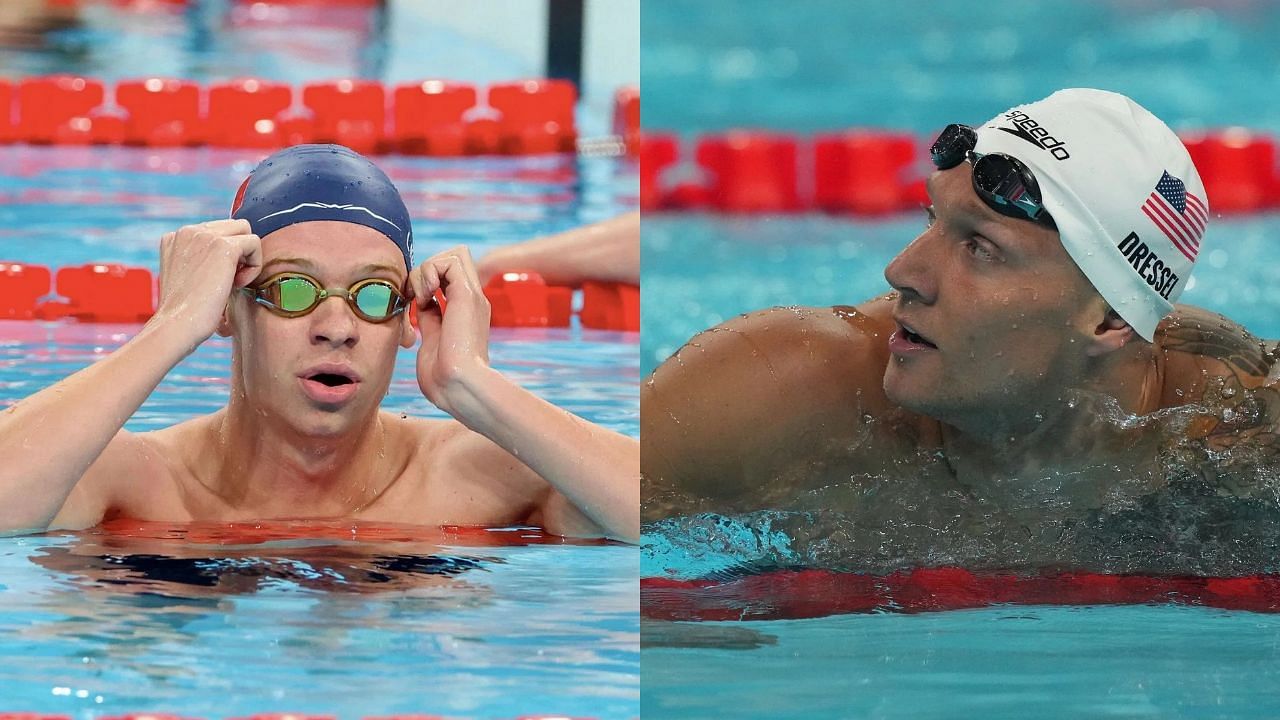 Leon Marchand and Caeleb Dressel (Images via: Both images Getty