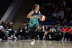 Sabrina Ionescu jokingly asks for extra seat at Justin Timberlake's concert after Barclays shoutout